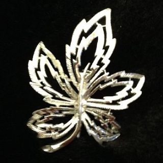 vintage silver maple leaf brooch by iamia