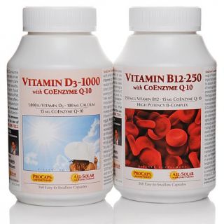 Andrew Lessman Vitamin B12 250 with CoQ10 and Vitamin D3 1000 with CoQ10 Bundle