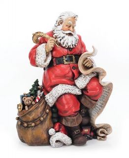 Napco Collectible Figurine, Santa Holding List   Holiday Lane