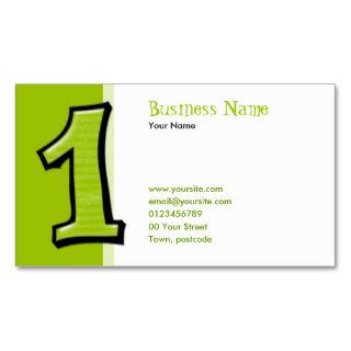 Silly Numbers 1 green Business Card