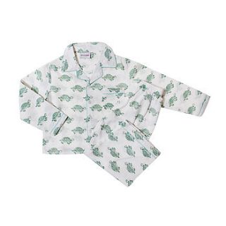 hand printed turtle children's pyjamas by moochicbaby