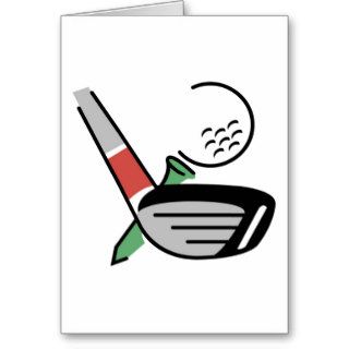 Golf Club, Ball, and Tee T shirts and Gifts Greeting Card
