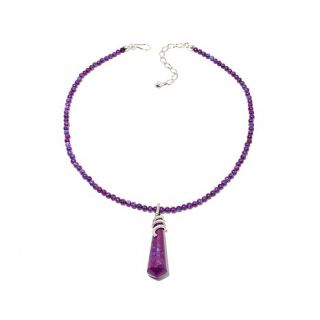 Jay King Purple Turquoise Sterling Silver Pendant with 18" Necklace