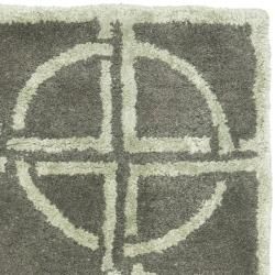 Handmade Soho Eternal Deco Grey/ Green N. Z. Wool Rug (2' x 3') Safavieh Accent Rugs