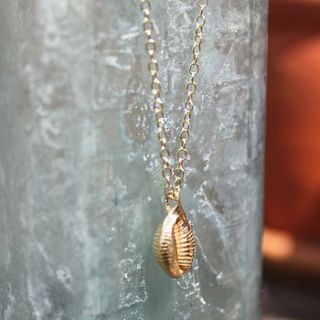 little cowrie shell pendant by marie walshe jewellery