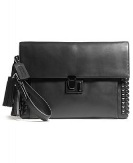 COACH LEGACY LOCK CLUTCH IN ONYX STUDDED LEATHER   Handbags & Accessories