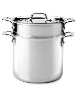 All Clad Stainless Steel 7 Qt. Covered Stockpot with Colander Insert   Cookware   Kitchen