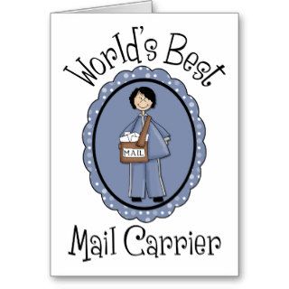 World's Best Mail Carrier Female Gifts and Tees Cards