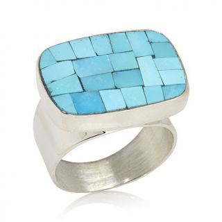 Jay King Sleeping Beauty Turquoise Inlay Sterling Silver Ring