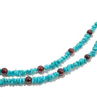 Jay King Turquoise and Garnet Beaded 42" Necklace