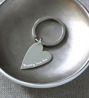 personalised silver heart key ring by lily belle