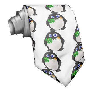 St. Patrick's Day Penguin Necktie