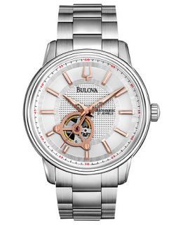 Bulova Mens Automatic Mechanical Stainless Steel Bracelet Watch 38mm 96A143   Watches   Jewelry & Watches