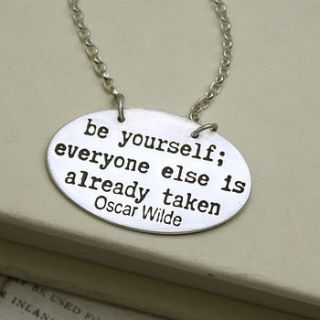 be yourself quote necklace by nicola crawford
