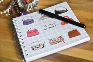 personalised handbag notebook by amanda hancocks
