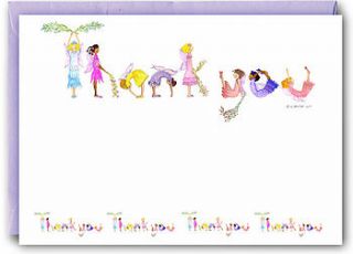 pack of 10 girl's thank you notes by alphabet gifts