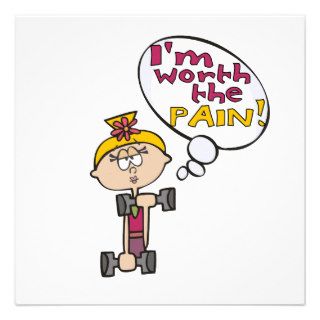 I'm Worth the Pain Fitness Personalized Invites