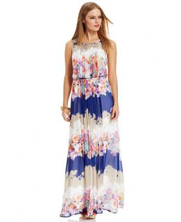 Jessica Simpson Lace Back Floral Blouson Maxi Dress   Dresses   Women