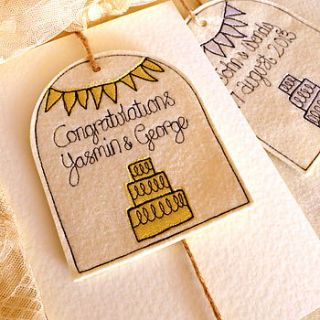 personalised wedding decoration keepsake card by sew very english