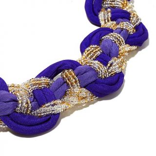 Himalayan Gems™ 2 Tone Braided Fabric and Potay Bead Necklace