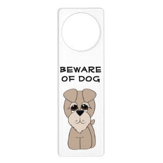 Cartoon Schnauzer Beware of Dog Door Hanger