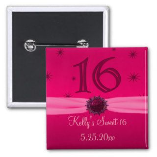 Happy Pink Birthday 16 Keepsake Buttons