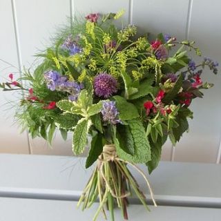 homegrown herb posy by the artisan dried flower company