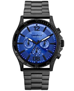 Caravelle New York by Bulova Mens Chronograph Black Tone Stainless Steel Bracelet Watch 44mm 45A106   Watches   Jewelry & Watches