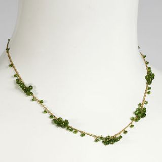 scattered cluster necklace, chrome diopside by kate wood jewellery