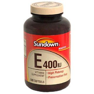 Sundown Naturals Vitamin E, 400 IU, 500 Softgels Health & Personal Care