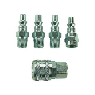 Milton A-Style Air Coupler and Plug Set — 1/4in. NPT, 5-Pcs., Model# S-213  Air Couplers   Plugs