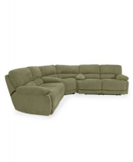Ricardo Fabric Reclining Sectional Sofa, 3 Piece Power Recliner (2 Sofas and Wedge) 146W x 146D x 38H   Furniture