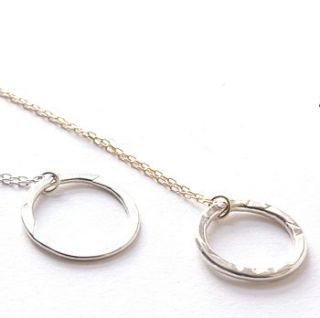 silver hoop necklace by little object