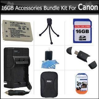 Ultimate Accessory Kit For Canon Powershot SX230HS, SX 230HS, SX210 IS SD700 SD790 SD800 SD850 SD870 SD880 SD890 SD900 SD950 SD970 SD990 SX200 Kit Includes 16GB Memory, Card Reader, Spare Battery + 1 Hour Charger + Tripod + Slim hard Case + More  Digital 