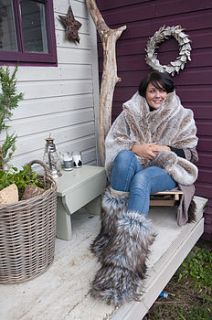 faux fur slipper boots by the glam camping company