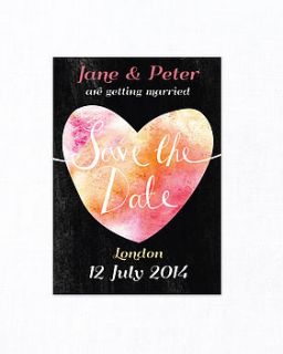 x 30 watercolour collage save the dates by hollyhock lane