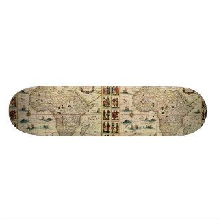 Vintage 1660's Africa Map by Willem Janszoon Blaeu Skate Boards