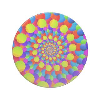 Hippie Art Rainbow Spiral Fractal Beverage Coasters