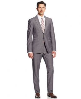 Andrew Fezza Suit Grey Sharkskin Slim Fit   Suits & Suit Separates   Men