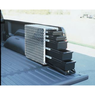 Aluminum Sliding Drawer Truck Box — 5 Drawer, Vertical, Diamond Plate, 20 1/2in.L  x 7 5/8in.W x 18 7/8in.H  Truck Box Storage Drawers