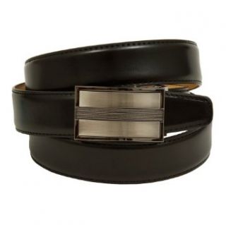 Brand Q Mens Solid Black Adjustable Leather Track Belt at  Mens Clothing store
