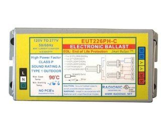 Radionic EUT226PH C Electronic Ballast  Use with (1) CFL 13W, 18W, CFT9W, 13W   Indoor Lighting Low Voltage Transformers  