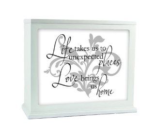 Jada Venia / Kindred Hearts   Inspirational Accent Lamp / Light Box Insert "Life takes us to unexpected places. Love brings us home." (9 3/4" x 7 1/2")   #1 226   Lighting Accessories  