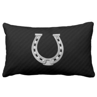 Horseshoe Chrome on Black Pillows