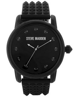 Steve Madden Watch, Womens Black Studded Silicone Strap 44mm SMW00001 04   Watches   Jewelry & Watches