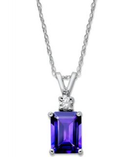 Town & Country Sterling Silver Necklace, Amethyst (4 7/8 ct. t.w.) and White Topaz (1 1/5 ct. t.w.) Flower Pendant   Necklaces   Jewelry & Watches