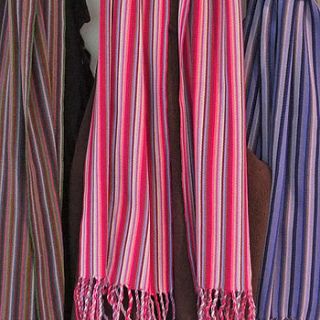 handwoven cotton striped miso scarf by jalabil