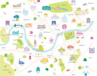 map of central south west london print by holly francesca
