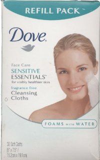 Dove Face Care Sensitive Essentials Fragrance Free Cleansing Cloths Refill Pack 30 Soft Cloths  Facial Cleansing Cloths And Towelettes  Beauty