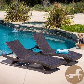 Christopher Knight Home Toscana Outdoor Brown Wicker Lounge (Set of 2) Christopher Knight Home Chaise Lounges